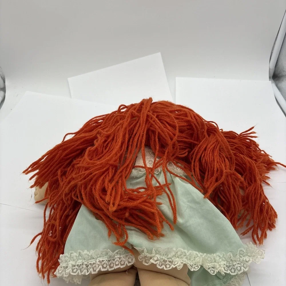 Vintage 1985 Cabbage Patch Style Red Hair Blue Eyes Green Dress Rare!
